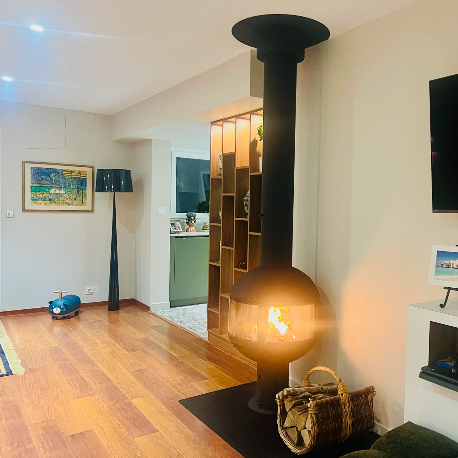 Poêle à bois Edofocus installé sur pied proche de Caen