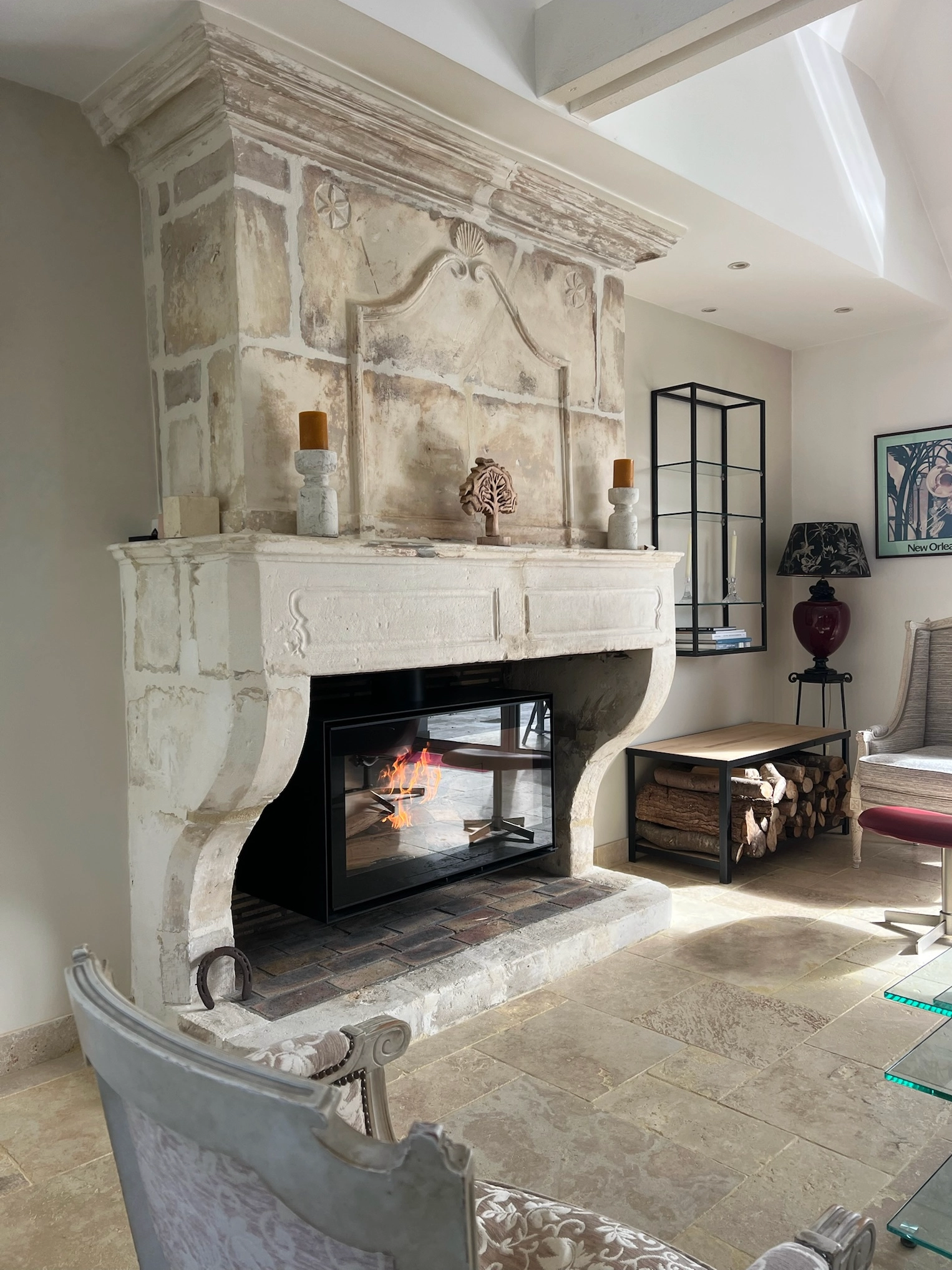 Poêle à bois format XXL avec le Scan 1007 Box installé à Cabourg