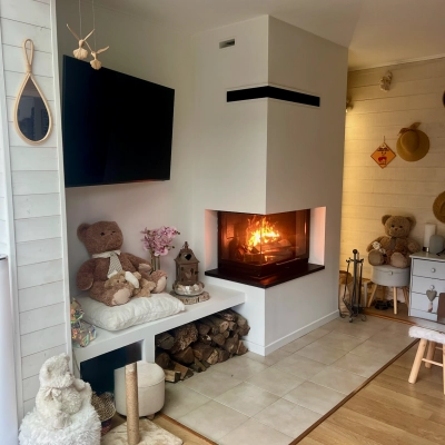 Cheminée Totem Fire Latéral 800 dans une habitation à Villerville