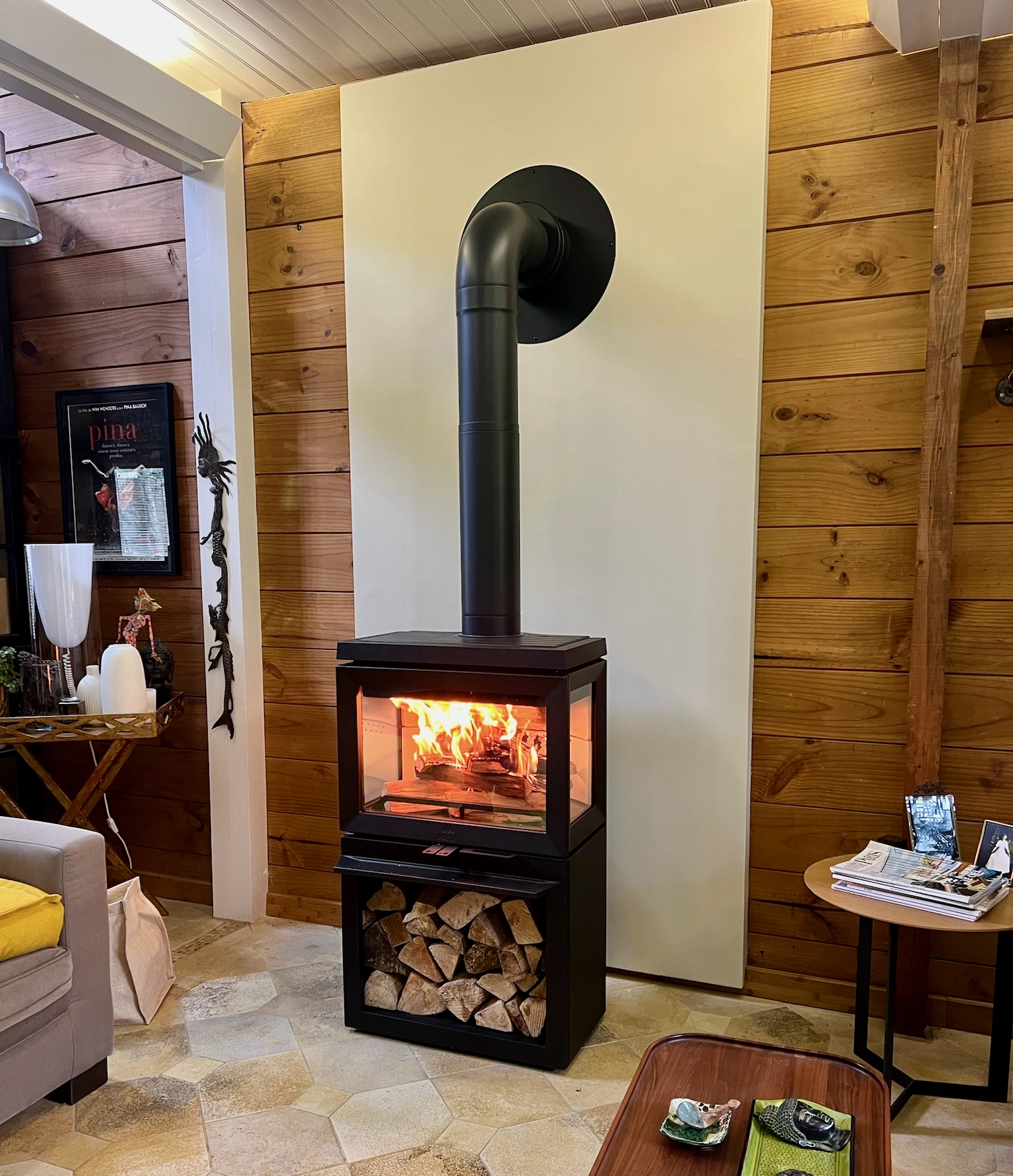 Pose d’un poêle à bois Jøtul F520 à Caen