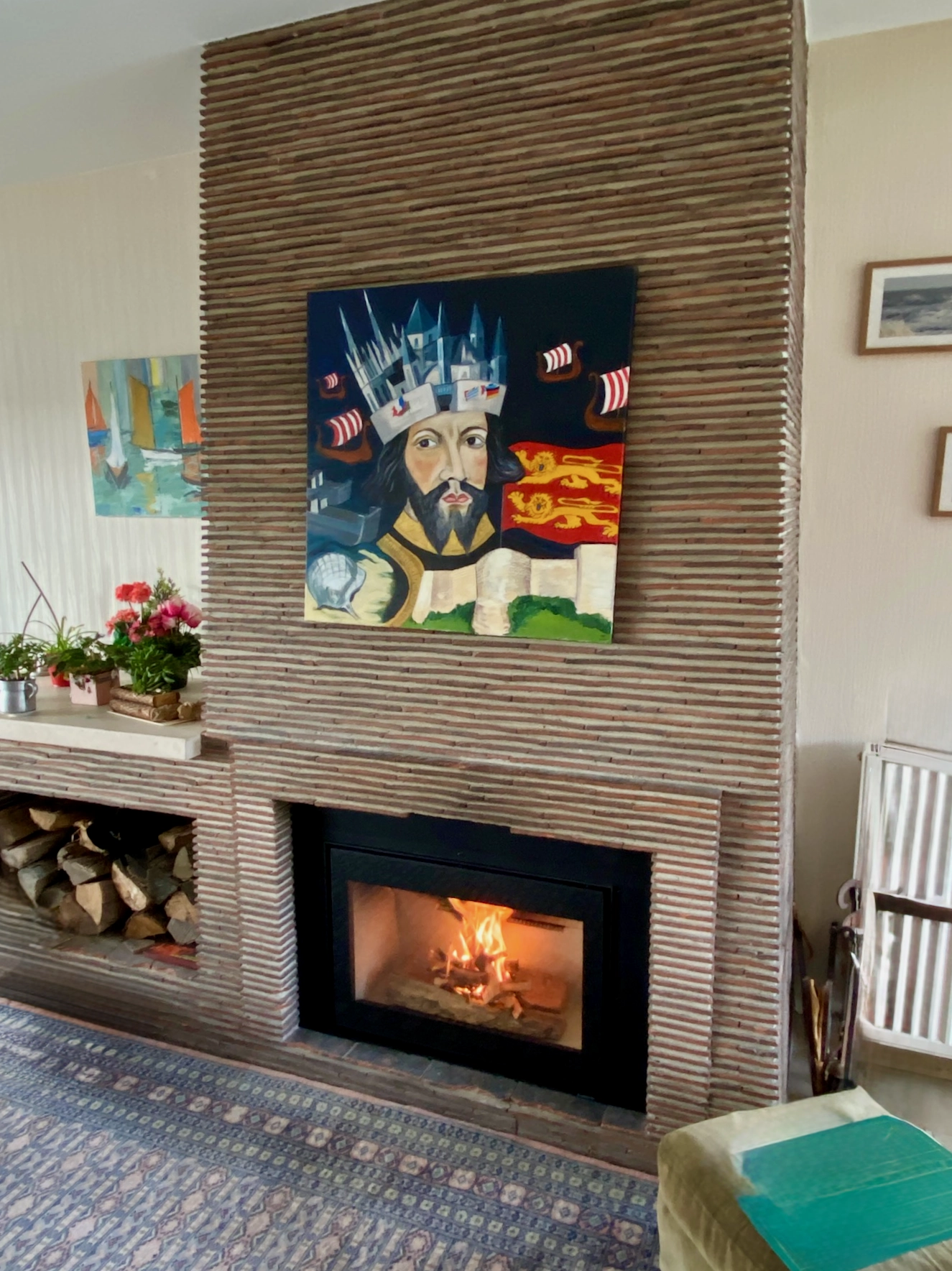 Installation d’un poêle à bois Scan 1004 Box dans un ancien foyer ouvert à Bernières-sur-Mer