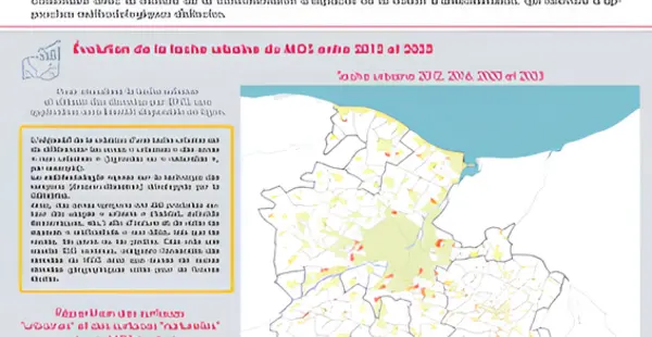 La tache urbaine de Caen Normandie Métropole issue du MOS 2023