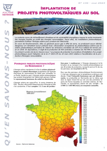 QSN #136 : Implantation de projets photovoltaïques au sol