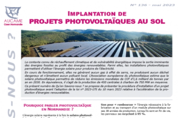QSN #136 : Implantation de  projets photovoltaïques au sol