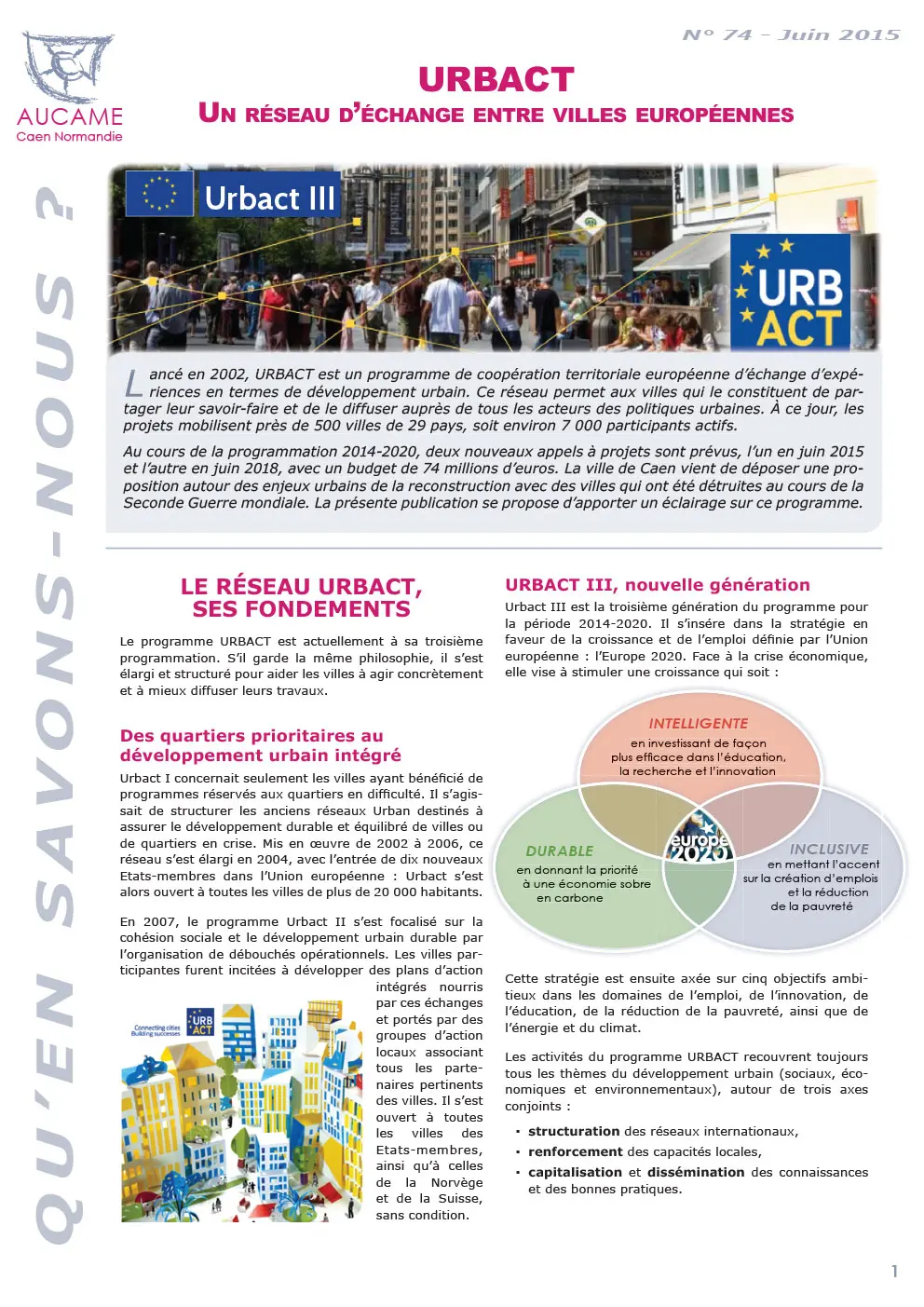 URBACT : un réseau d'échanges entre villes européennes