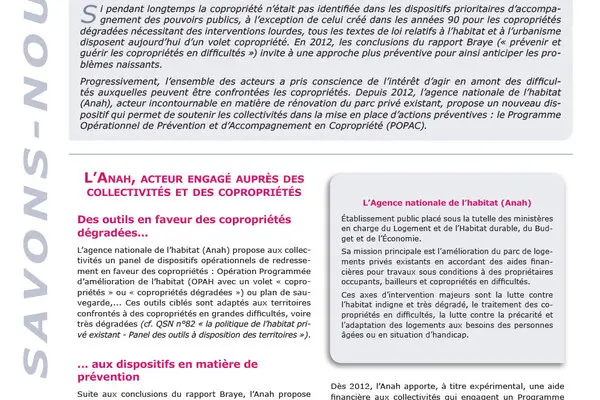 POPAC : un dispositif de prévention en faveur des copropriétés fragilisées.