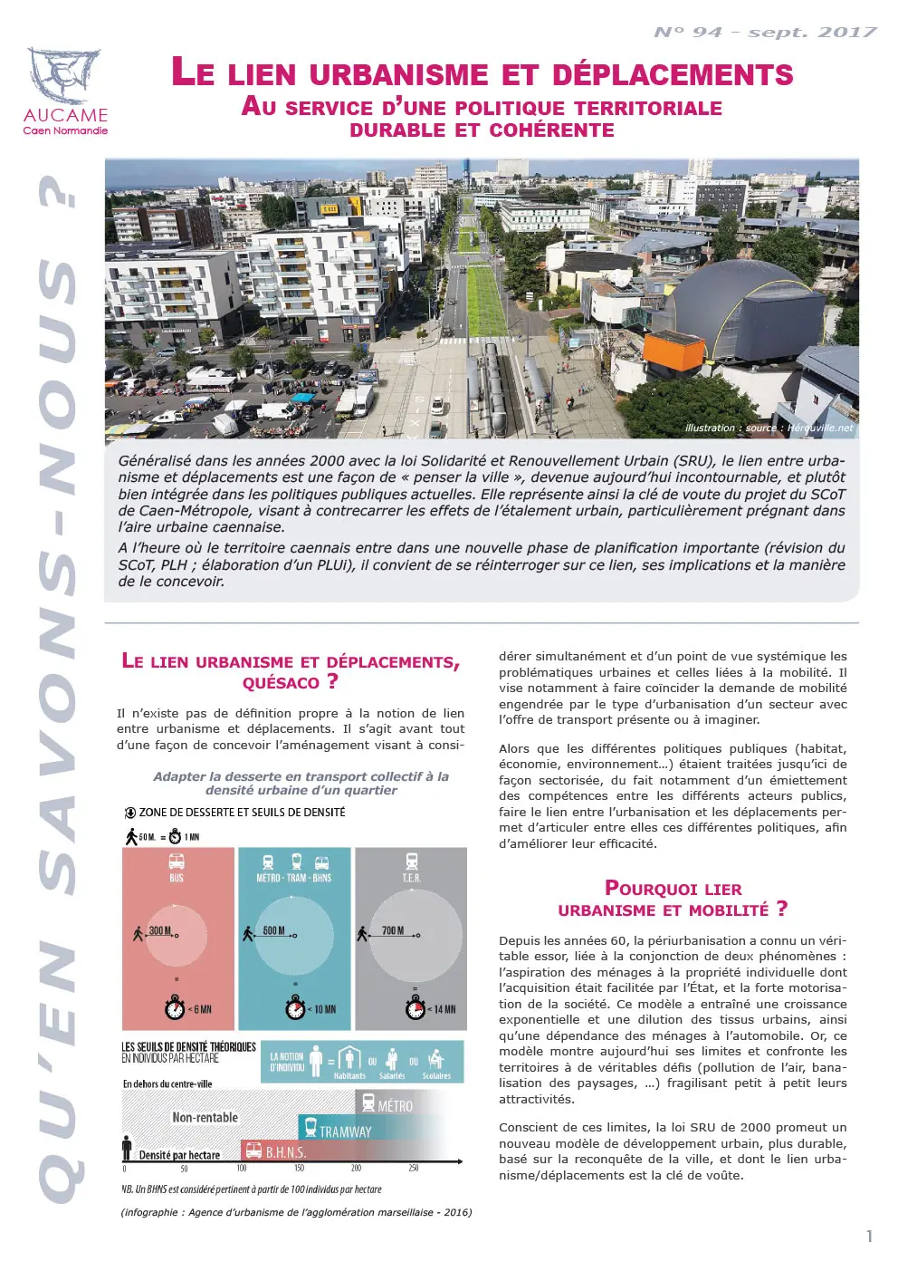 Le lien urbanisme et déplacements : au service d'une politique territoriale durable et cohérente