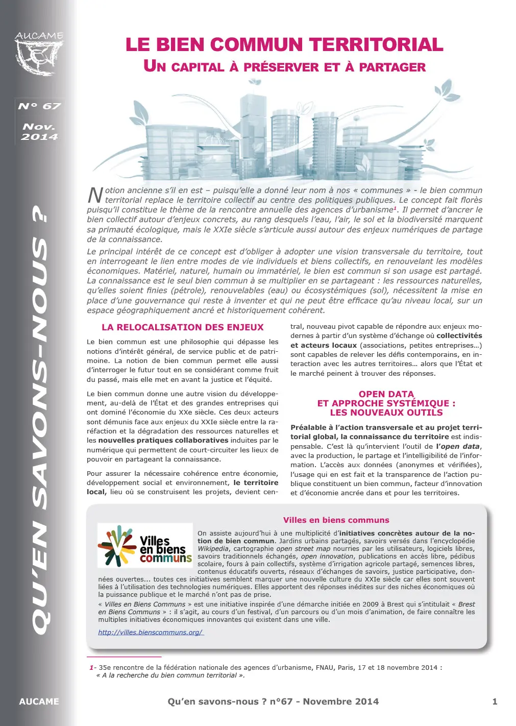 Le bien commun territorial : un capital à préserver et à partager