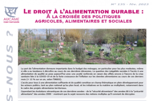QSN # 135 - Le droit à l’alimentation durable