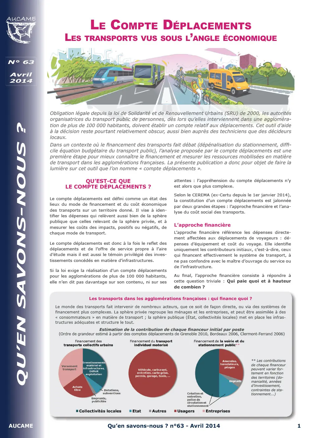 Le compte déplacements : les transports vus sous l'angle économique