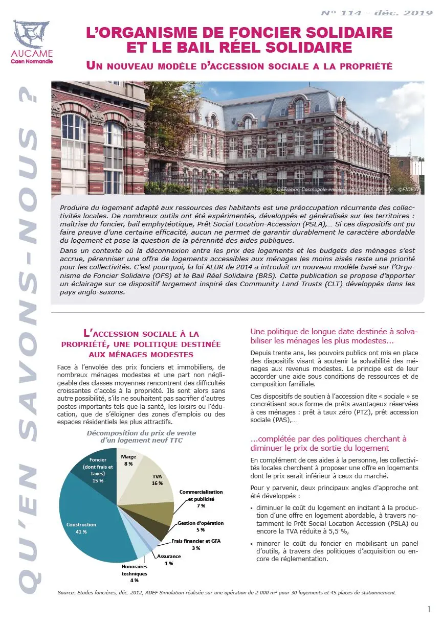 QSN #114 : OFS et BRS, nouveaux modèles d'accession sociale à la propriété