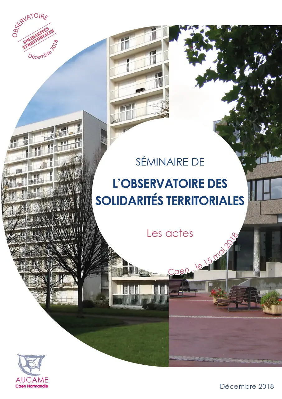 Séminaire de l'observatoire des solidarités territoriales : les actes