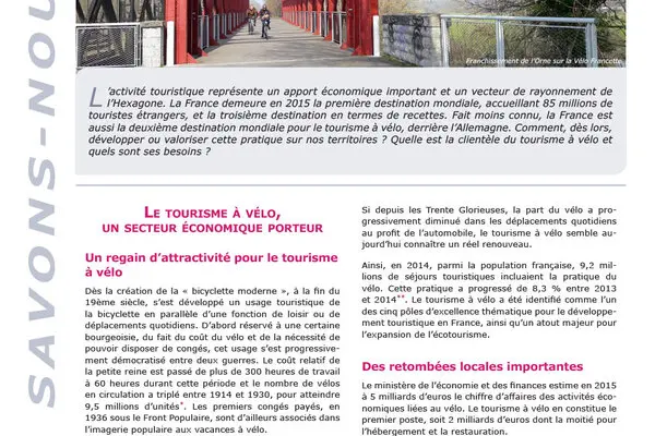 Cyclotourisme et voies vertes : un enjeu de développement économique des territoires